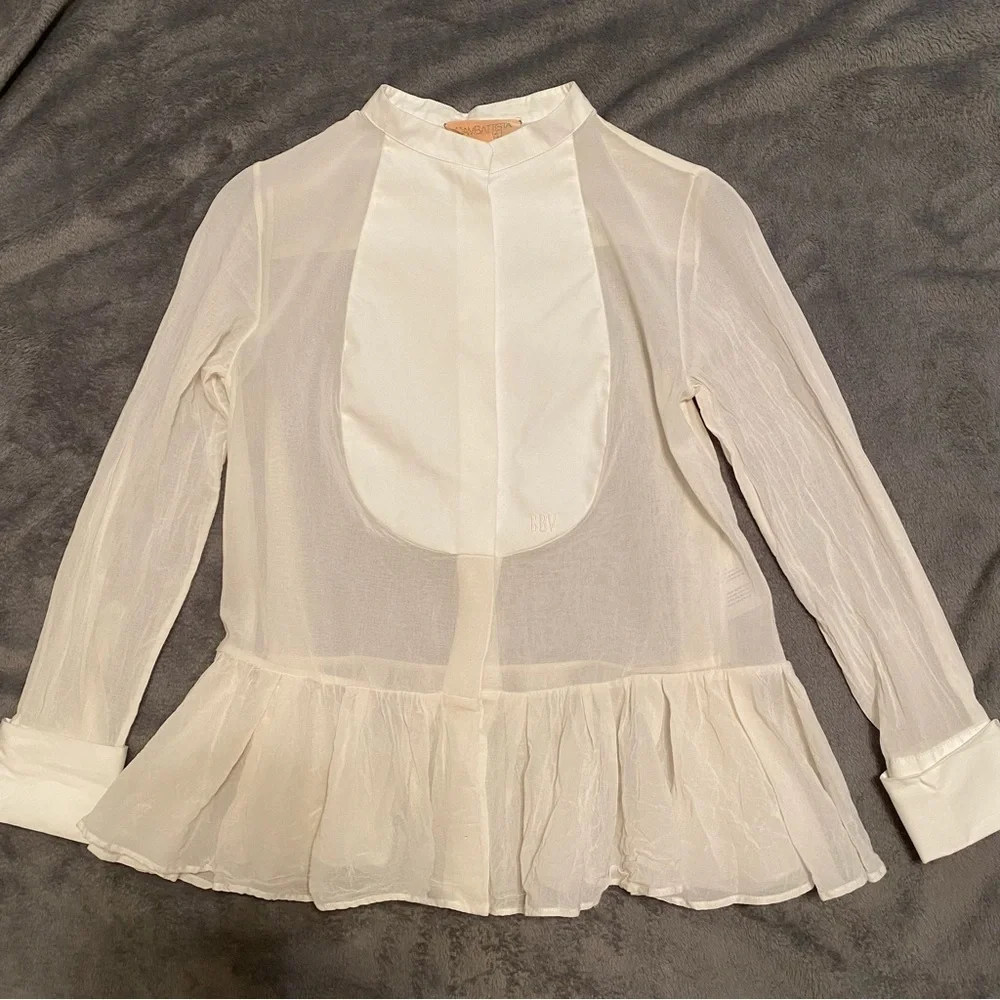 - Giambattista Valli Blouse white blouse size 40 or XS made in Italy - Picture 2 of 13
